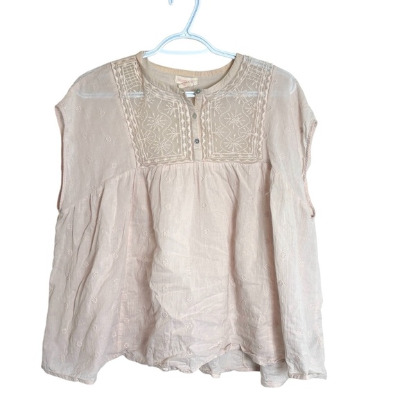 Shabby Chic Cream Embroidered Top and Shorts Size Large - Picture 4 of 9